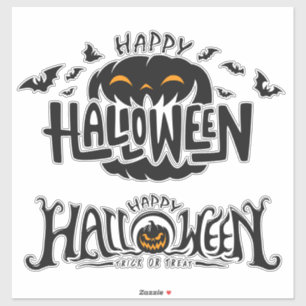 Happy Halloween Typografie Aufkleber