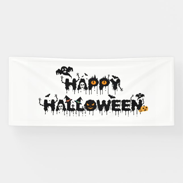 Happy Halloween Typografie Banner (Horizontal)
