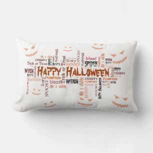 Happy Halloween Typografie Lendenkissen
