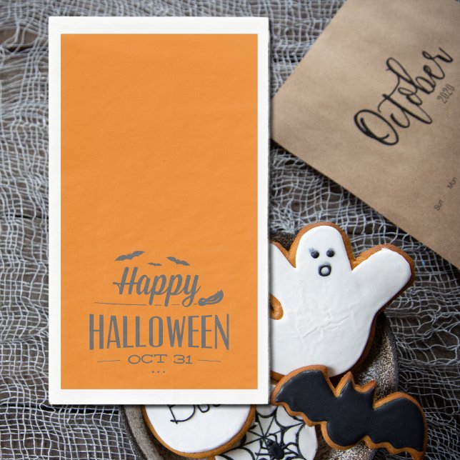 Happy Halloween Typografie Serviette (Von Creator hochgeladen)