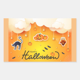 Happy Halloween über den Wolken Rechteckiger Aufkleber