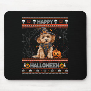 Happy Halloween Ugly Poodle Howl-o-ween Pumpkin Do Mousepad