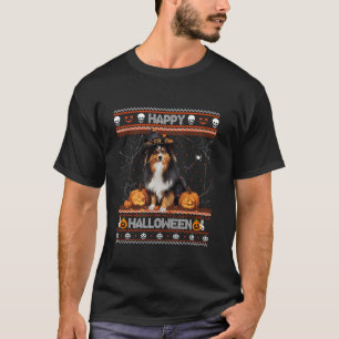 Happy Halloween Ugly Shetland Sheepdog Howl o ween T-Shirt