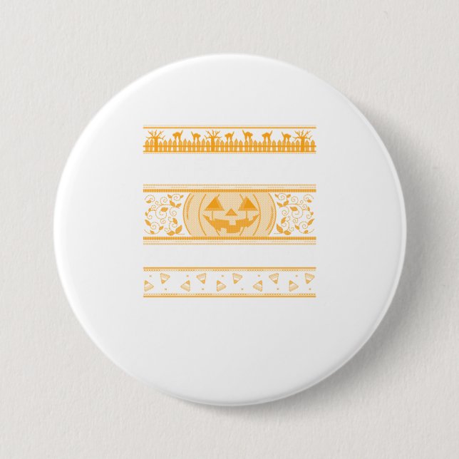 Happy Halloween Ugly ter Design Pumpkins Button (Vorderseite)