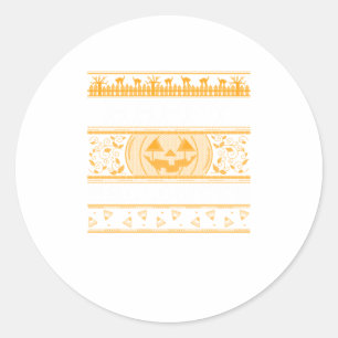 Happy Halloween Ugly ter Design Pumpkins Runder Aufkleber