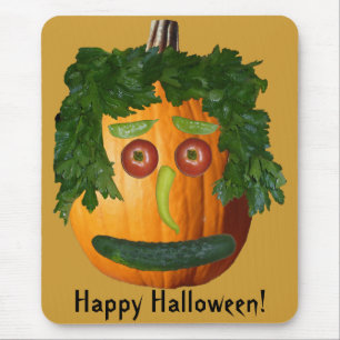 Happy Halloween - Uncut Pumpkin Face Mousepad