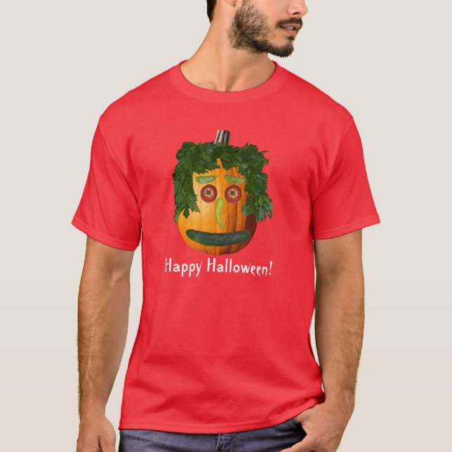 Happy Halloween - Uncut Pumpkin Face T-Shirt (Vorderseite)
