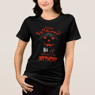 Happy Halloween und ja, es ist mein 9. Geburtstag Tri-Blend Shirt