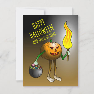 Happy Halloween und Trick oder Treat Mitteilungskarte