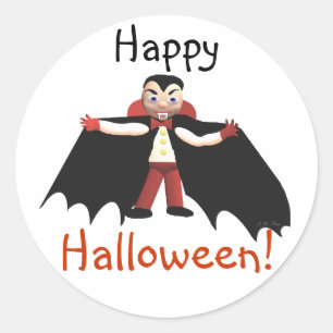 Happy Halloween Vampire Runder Aufkleber