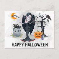 Happy Halloween Vampire Watercolor