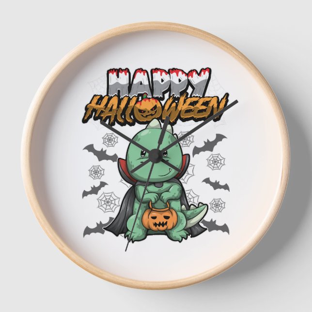 Happy Halloween verkleideter Drache Uhr (Vorderseite)