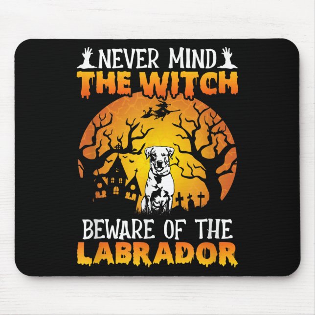 Happy Halloween Vibes Decor Beware Of The Labrador Mousepad (Vorne)