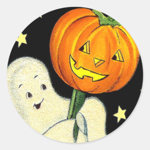 Happy Halloween Vintag Ghost und Pumpkin Sticker