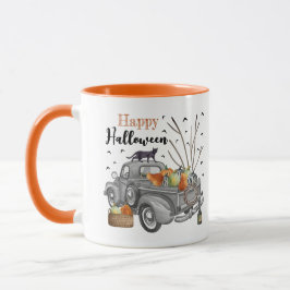 Happy Halloween Vintag Truck Pumpkins Tasse
