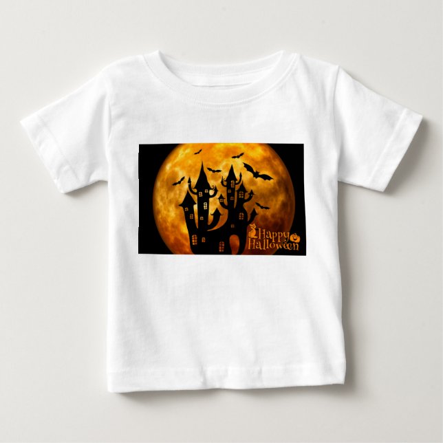 Happy Halloween (Vollmond) Baby T-shirt (Vorderseite)