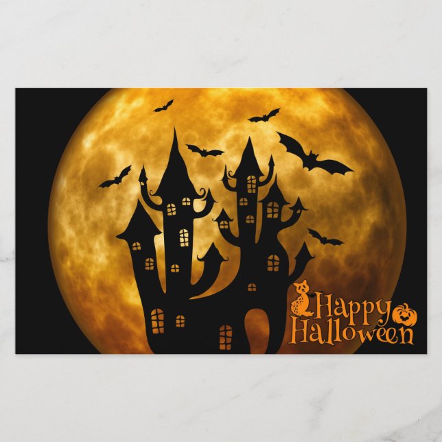 Happy Halloween (Vollmond) Briefpapier (Vorderseite)