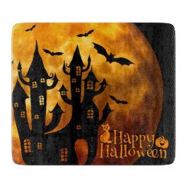 Happy Halloween (Vollmond) Schneidebrett