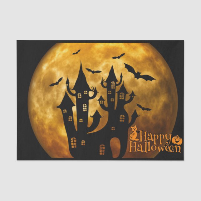 Happy Halloween (Vollmond) Seidenpapier (Vorderseite)