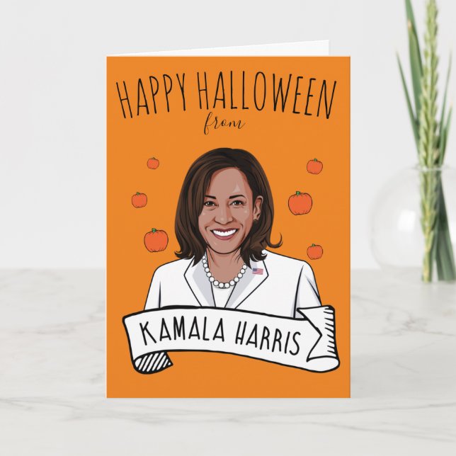 Happy Halloween von Kamala Harris Karte (Vorderseite)