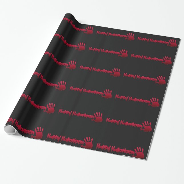 Happy Halloween w/hand Geschenkpapier (Ungerollt)