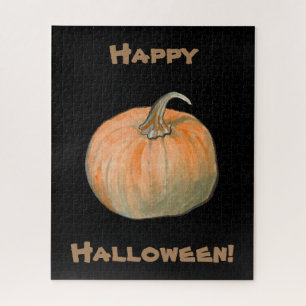 Happy Halloween Watercolor Pumpkin