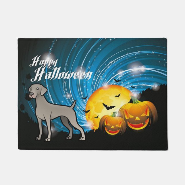 Happy Halloween Weimaraner Fußmatte (Vorderseite)
