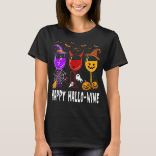 Happy Halloween Wine Glassed Hexenkürbis-Kostüm T-Shirt