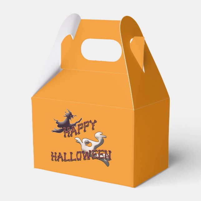 Happy Halloween Witch and Ghost Spooky Customized Geschenkschachtel (Vorderseite)
