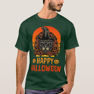 Happy Halloween Witch Cat Junge T-Shirt