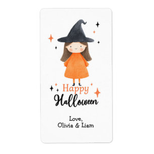 Happy Halloween Witch Étiquettes d'expédition pers