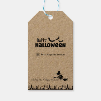 Happy Halloween Witch Favor Tags | Personalisiert Geschenkanhänger