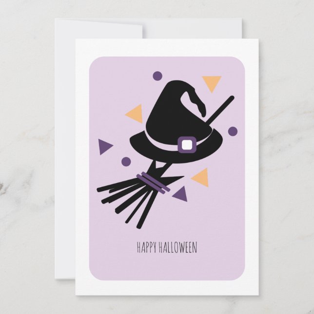 Happy Halloween Witch Hat Confetti Card (Vorderseite)