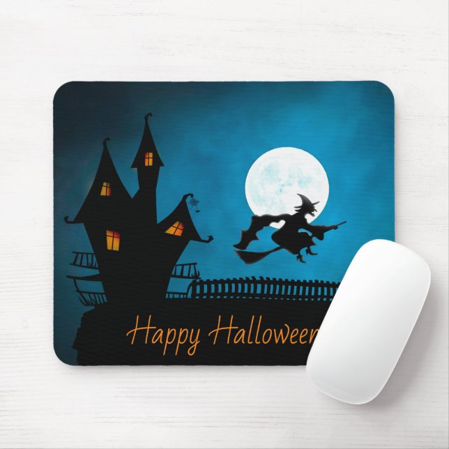 Happy Halloween Witch Mouse Pad Mousepad (Mit Mouse)
