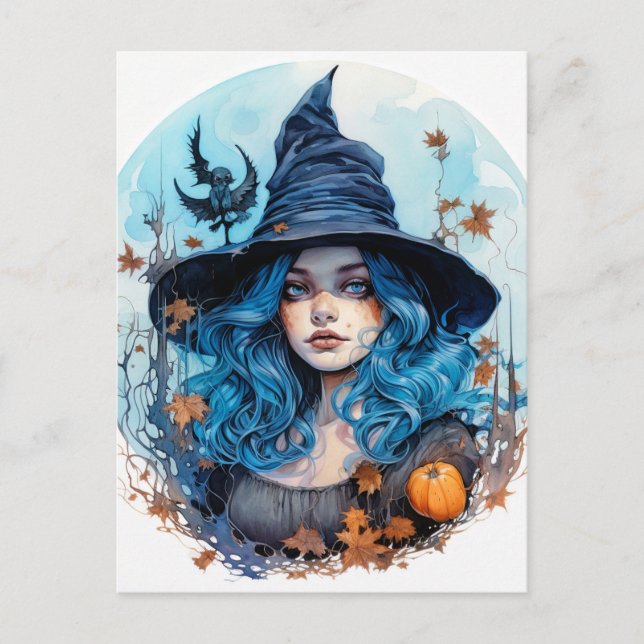 Happy Halloween | Witchy Bleibe Postkarte (Vorderseite)