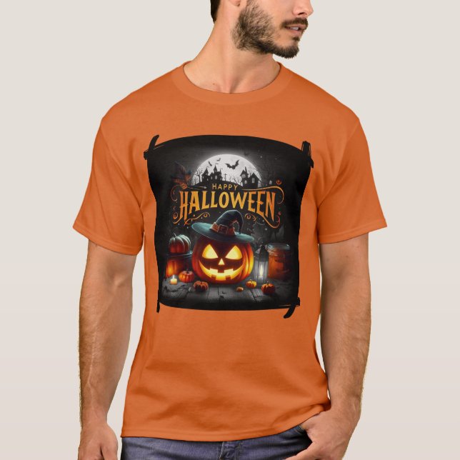 Happy Halloween Witchy Jack O' Lantern T-Shirt (Vorderseite)