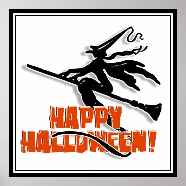 Happy Halloween Witchy Silhouette Poster (Vorne)