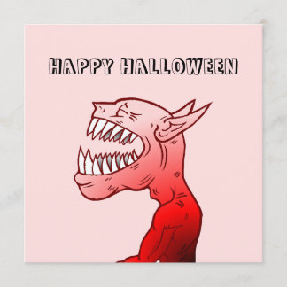 Happy Halloween with the laughing demon Karte