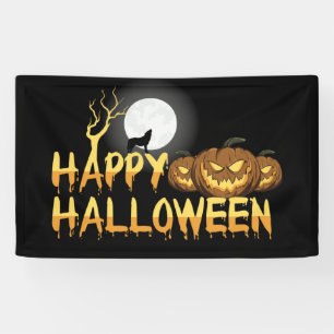 Happy Halloween Wolf und Jack-O-Lanterns Banner
