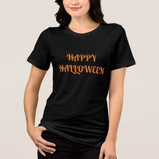 Happy Halloween Women's Orange Black Tri-Blend Shirt