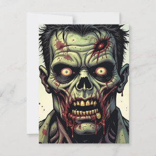 Happy Halloween   Zombie Themed Postkarte