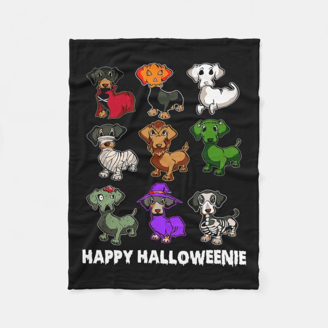 Happy Halloweenie Dackel Dackel Halloween Gi Fleecedecke (Vorderseite)