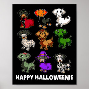 Happy Halloweenie Dackel Dackel Halloween Gi Poster