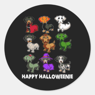 Happy Halloweenie Dackel Dackel Halloween Gi Runder Aufkleber