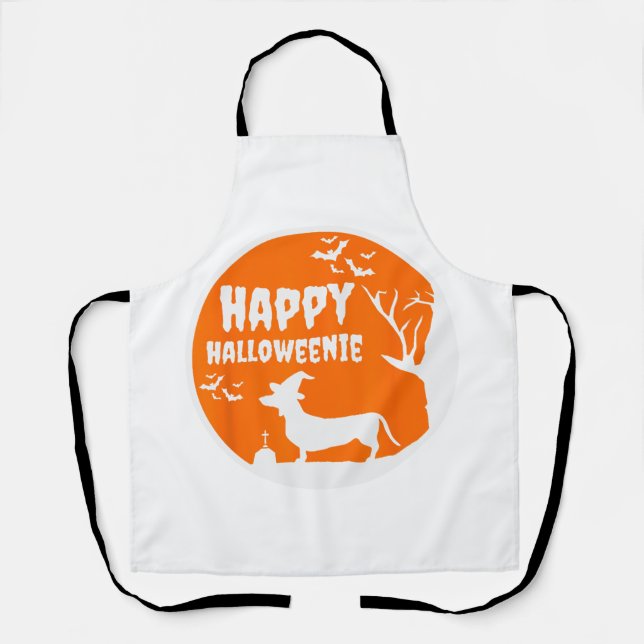 Happy Halloweenie Dackel Dackel Hund Halloween Schürze (Vorderseite)