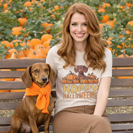 Happy Halloweenie Dackel Dog Pumpkin Patch T-Shirt
