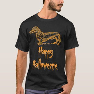 Happy Halloweenie Orange Halloween Dackel Hund T-Shirt