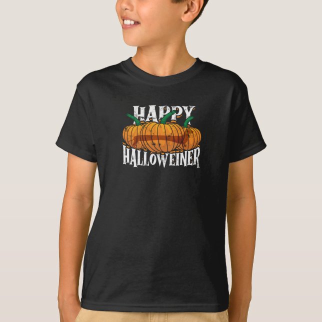 Happy Halloweiner - tricksen oder behandeln T-Shirt (Vorderseite)