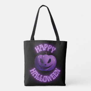Happy Hallowen Black Lila Pumpkin Tasche