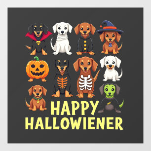 Happy Hallowiener Spooky Halloween Hund Weiner Fensteraufkleber